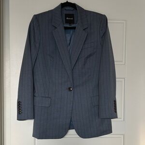Madewell Blue Pinstripe Blazer